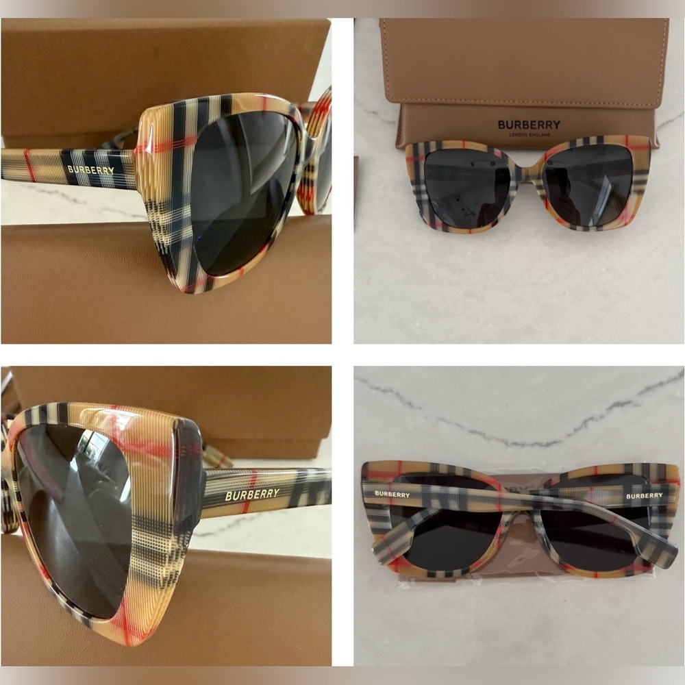 CLASSIC BURBERRY CAT- EYE FRAME SUNNIES IN THEIR CHECK PATTERN SIGNATURE STYLE - Picture 14 of 16